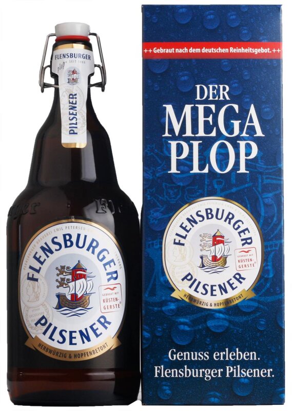 Flensburger Pilsener Mega Plop Bier 4,8% 2,0L